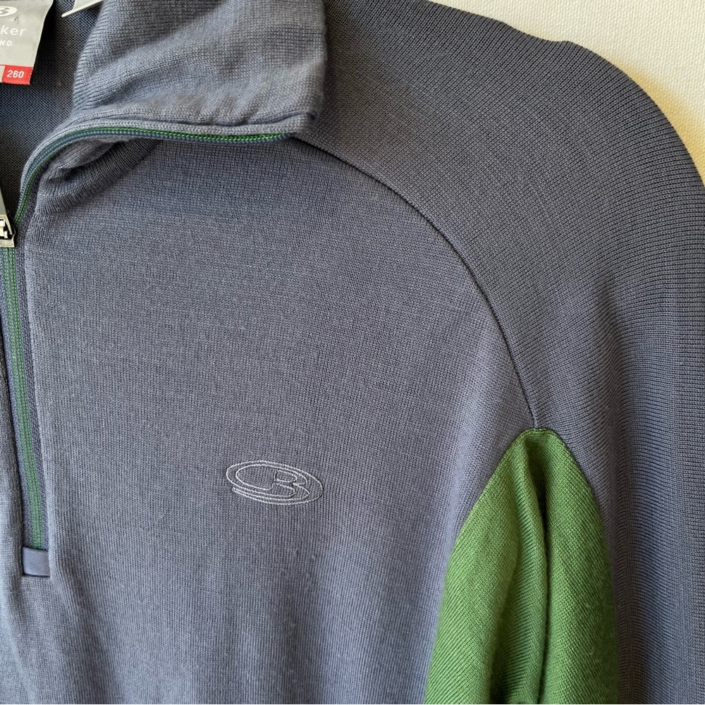 Icebreaker Bodyfit 260 Blue M 100% Merino wool Baselayer top 1/4 zip Womens - Picture 5 of 8